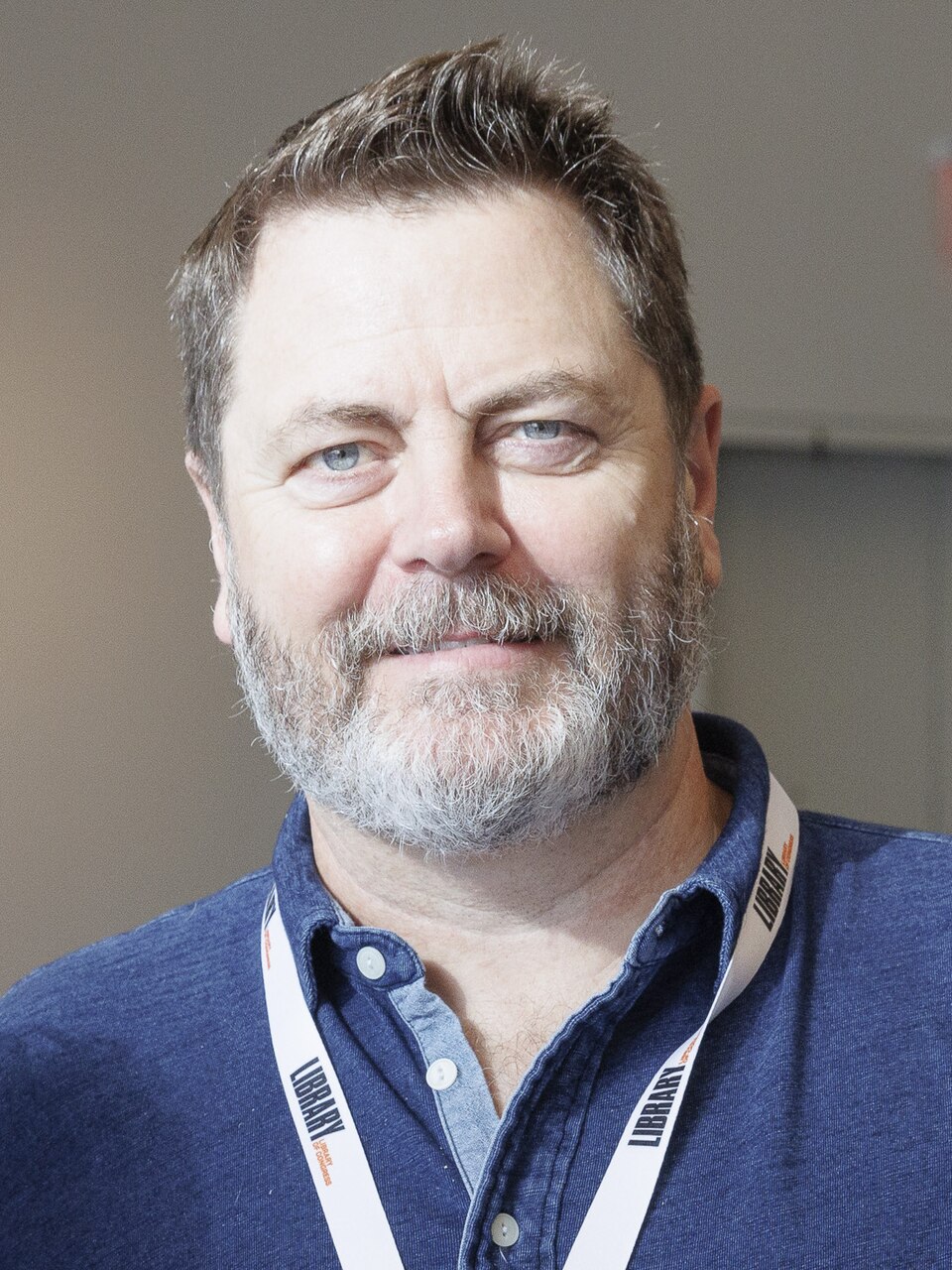 Ron Swanson portrait with his signature mustache and stoic expression